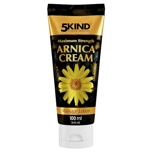 5kind Extra Strong Arnica Cream 100ml - Fast Acting Arnica Cream for Bruising and Swelling - Intensive Arnica Montana Extract Bruise Cream - Natural Muscle Cream for Muscles & Joints