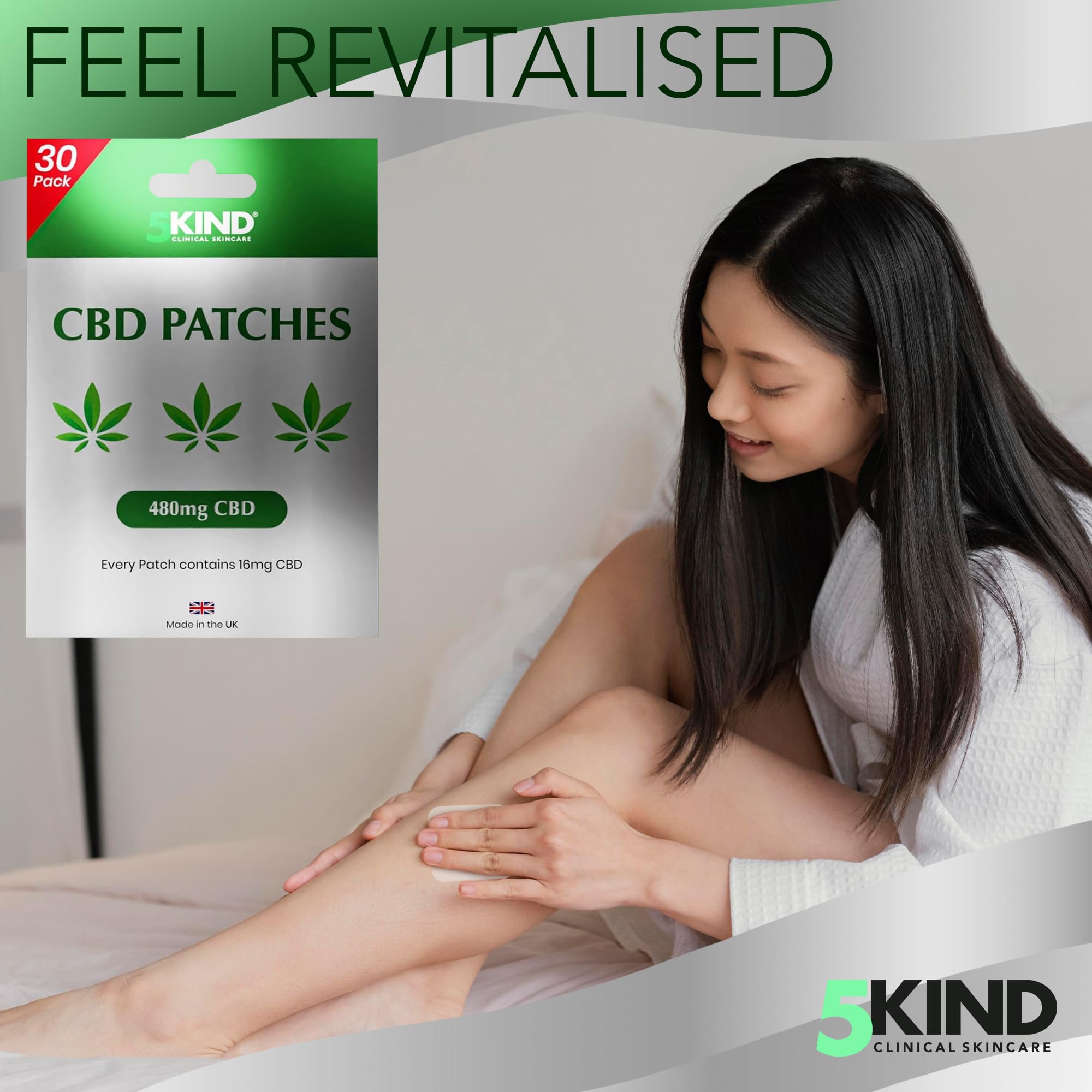 Pure CBD Patches 480mg - 16mg CBD in Every Patch - Calming Cannabidiol Patches - Natural Patch Made in UK