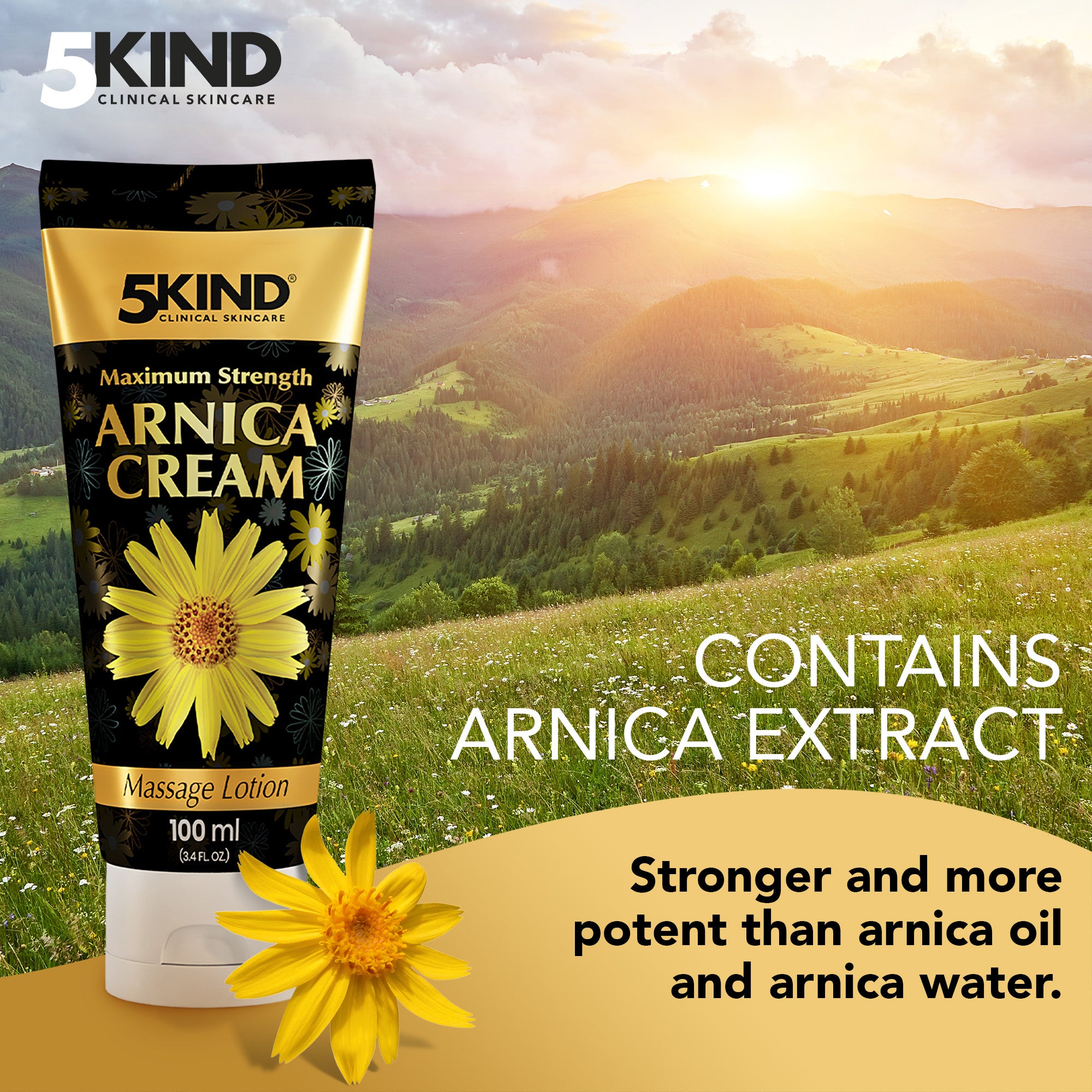 5Kind launches a new high concentration  Arnica Massage Lotion
