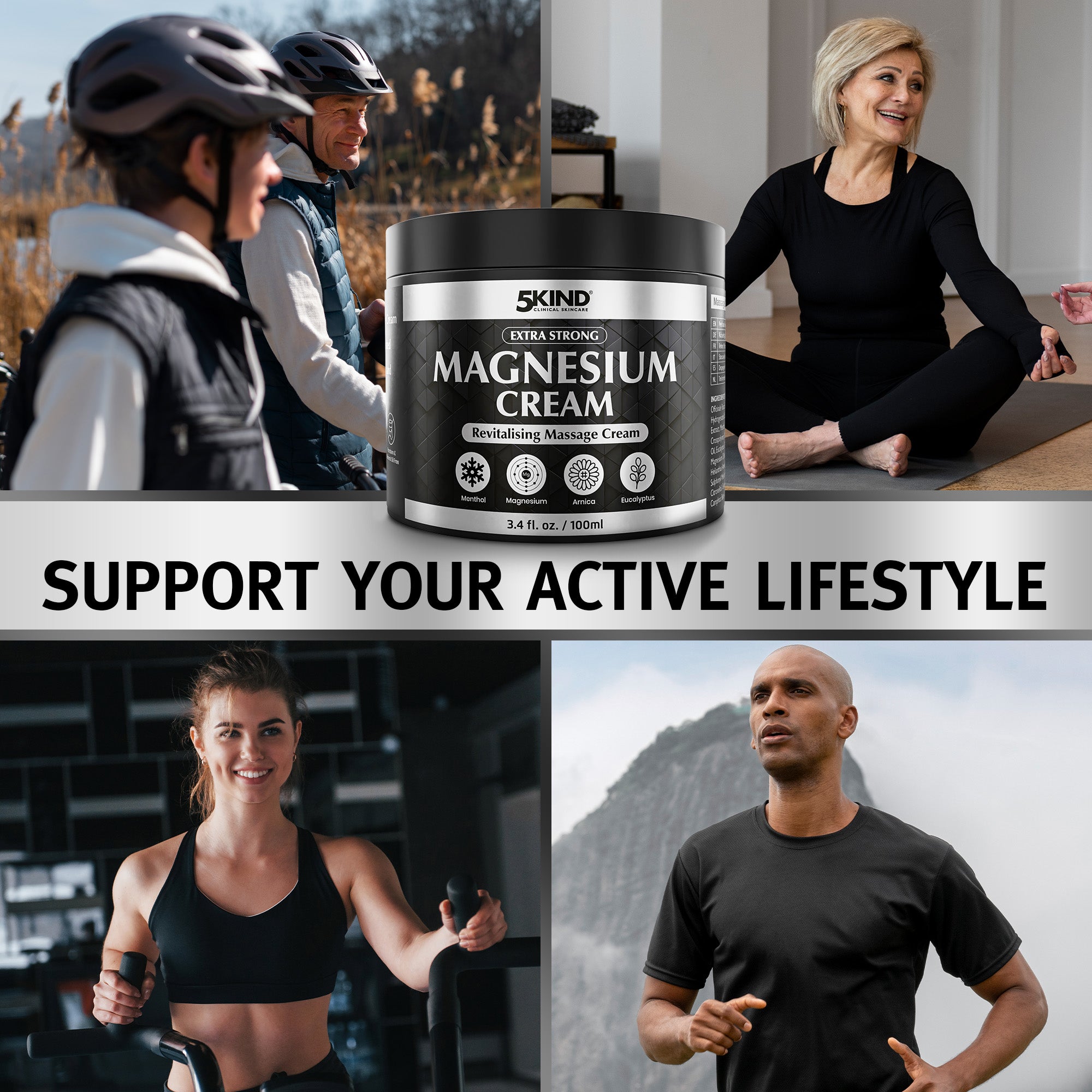Extra Strong Magnesium Massage Cream 100ml – 5kind