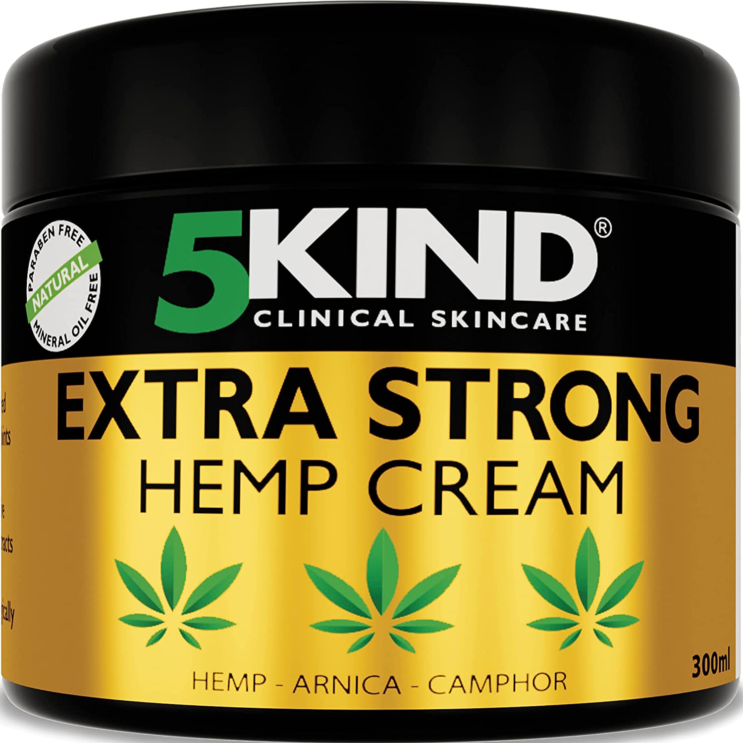 5kind Extrastarke Hanfcreme 300ml, Hanf Gel Arnikacreme, Lindert Rückenschmerzen