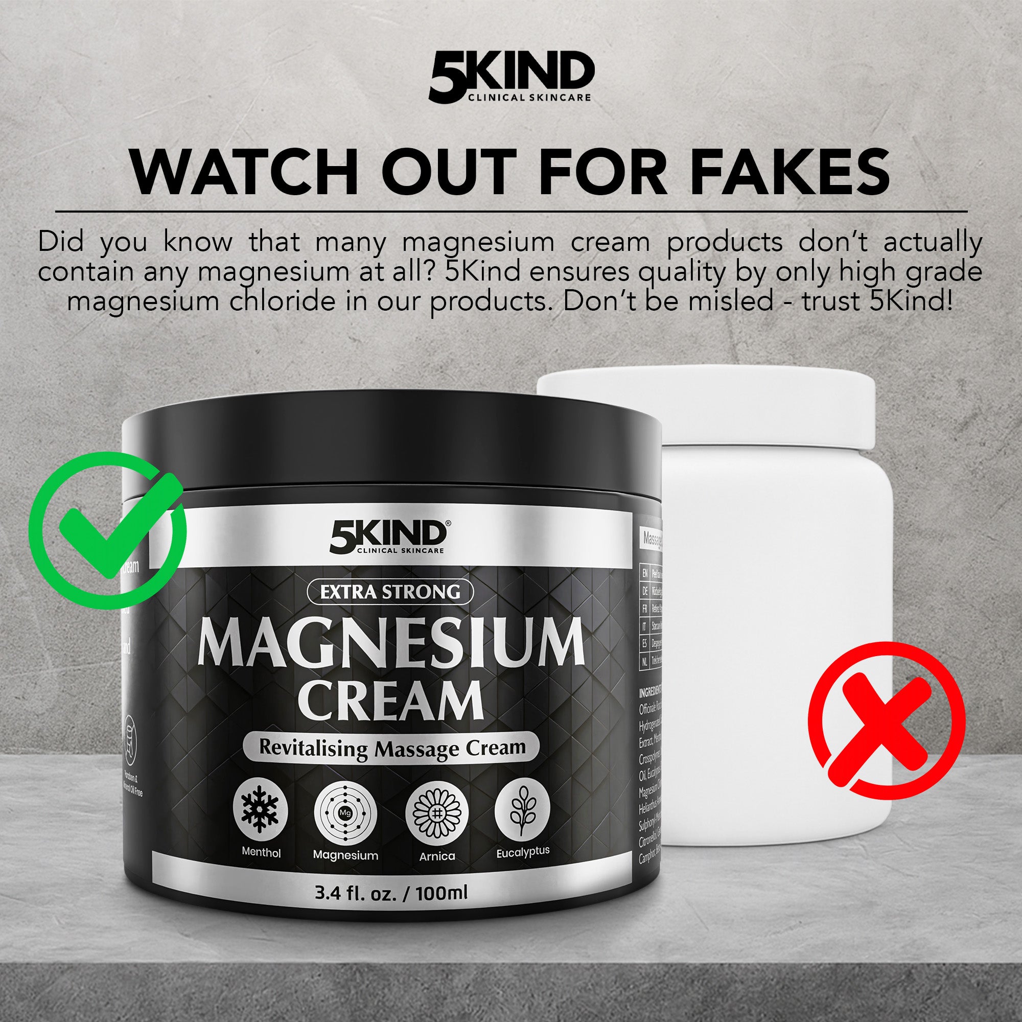 Extra Strong Magnesium Massage Cream 100ml – 5kind