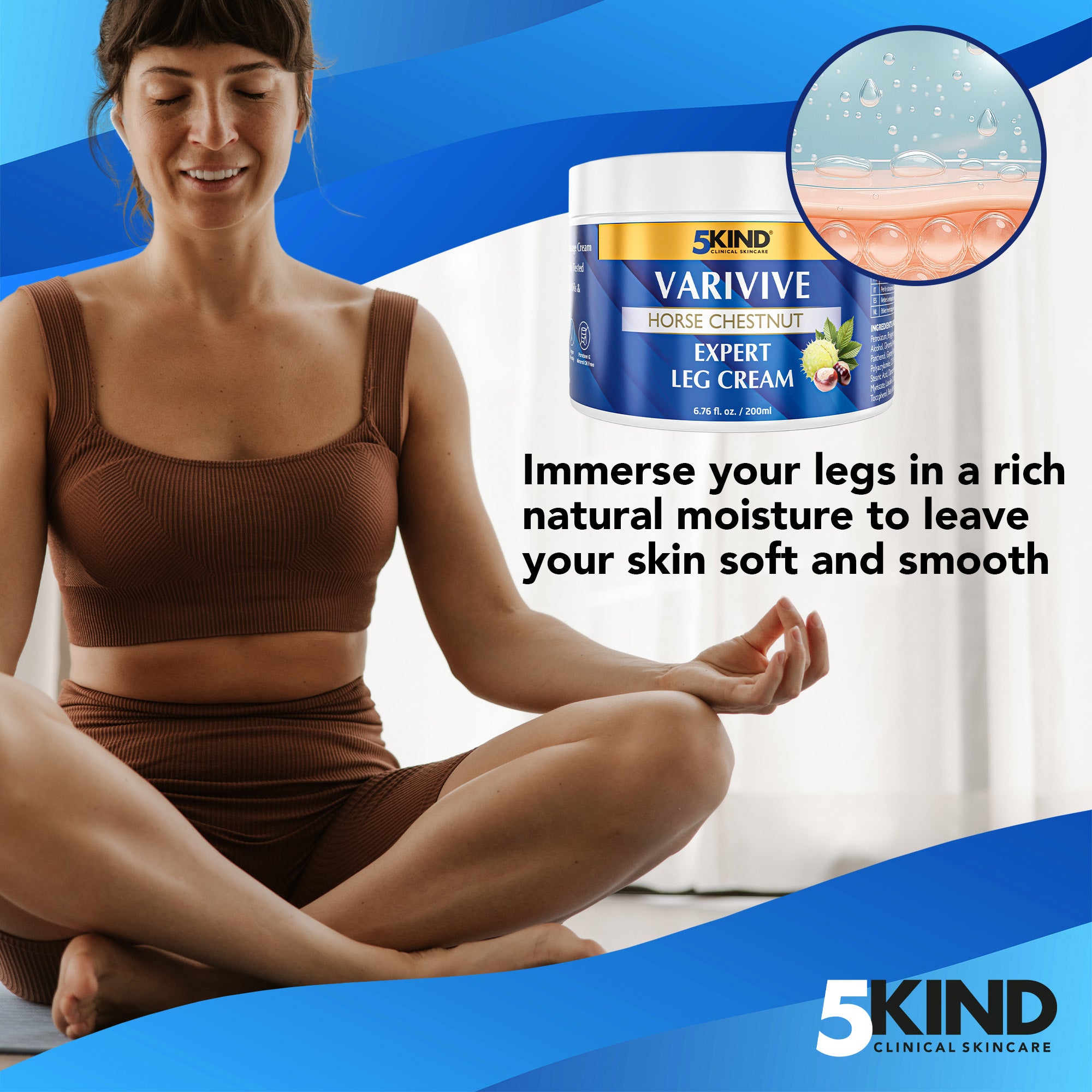 5Kind náttúrulegt æðahnúta- og æðahnútakrem