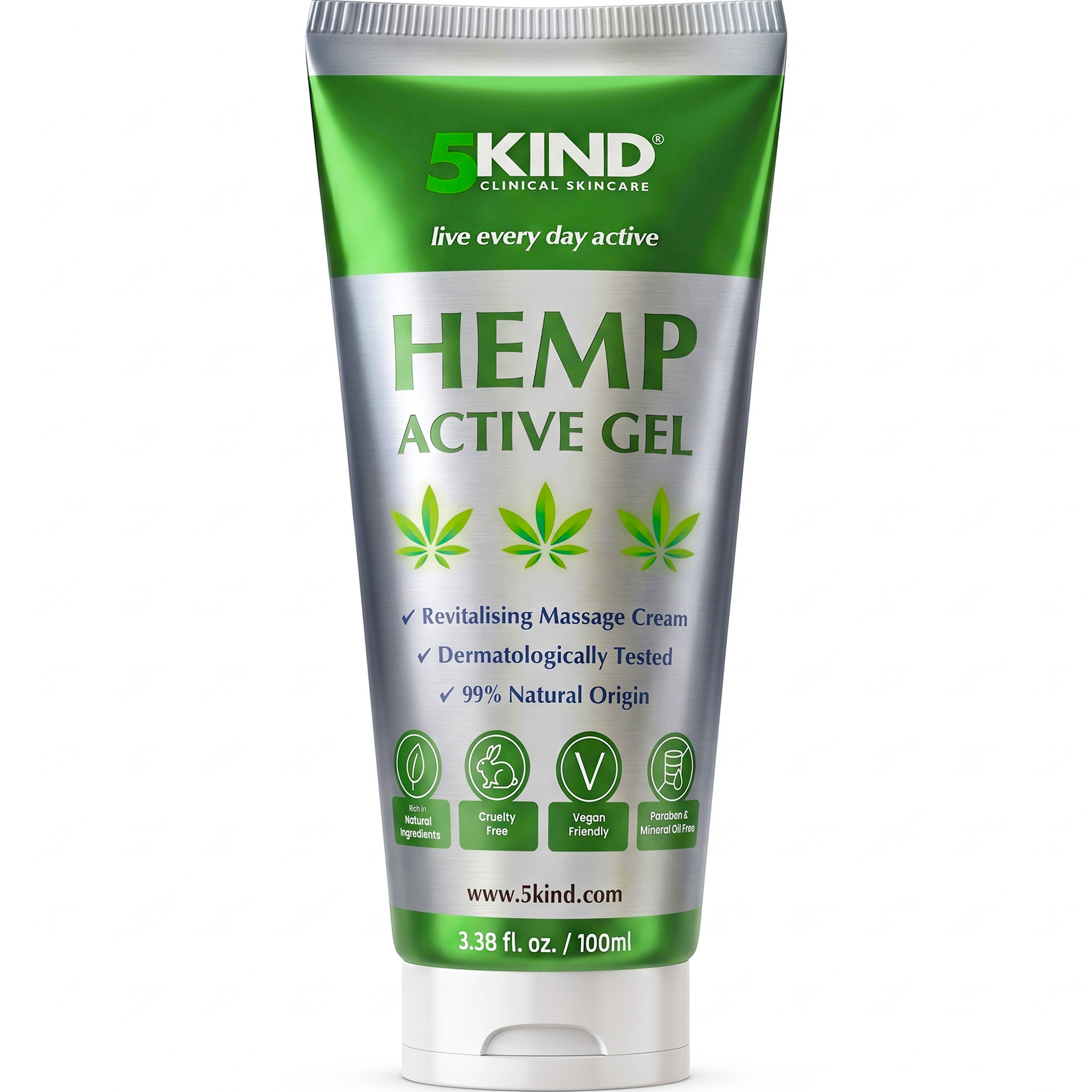 5Kind Hemp Active Gel 100ml - Hemp Gel for Refreshing Massage