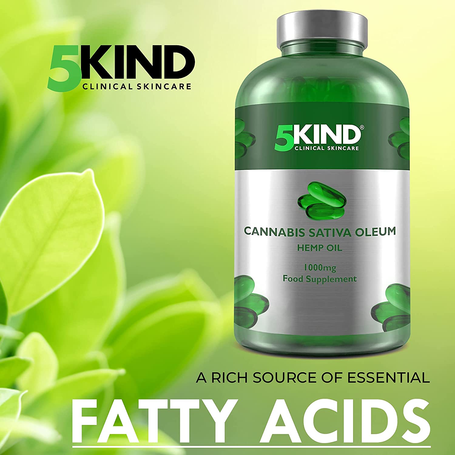 5Kind Cannabis Sativa Seed Oil 1000mg Softgels