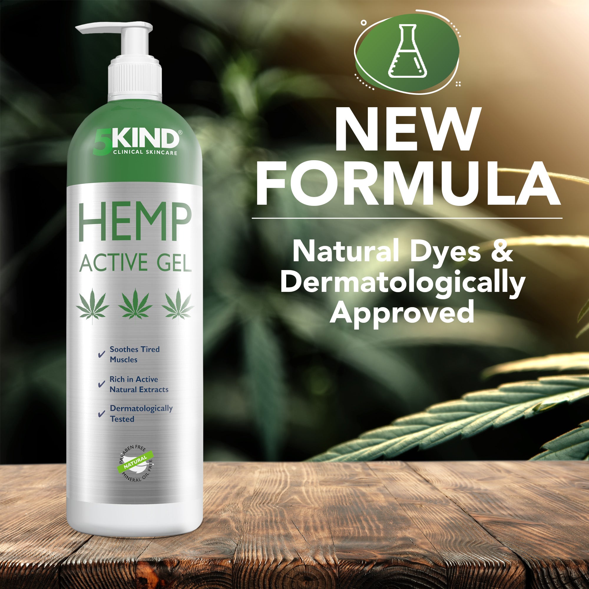 Natural Extracts Active Relief Gel til að róa fætur, hné, bak, axlir