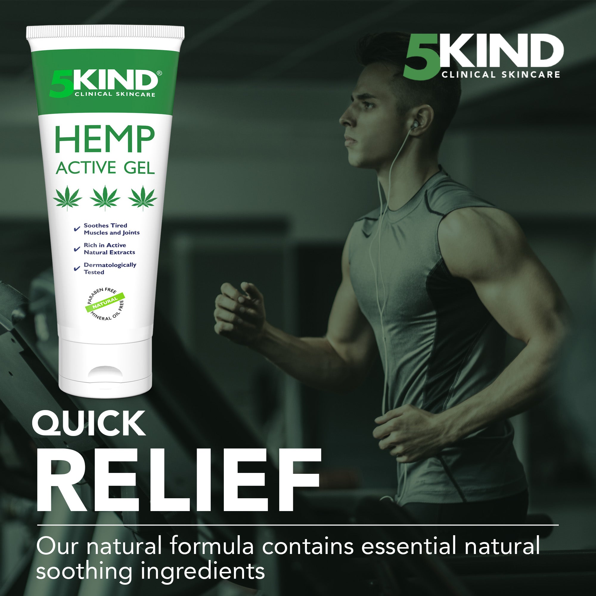 Natural Extracts Active Relief Gel til að róa fætur, hné, bak, axlir