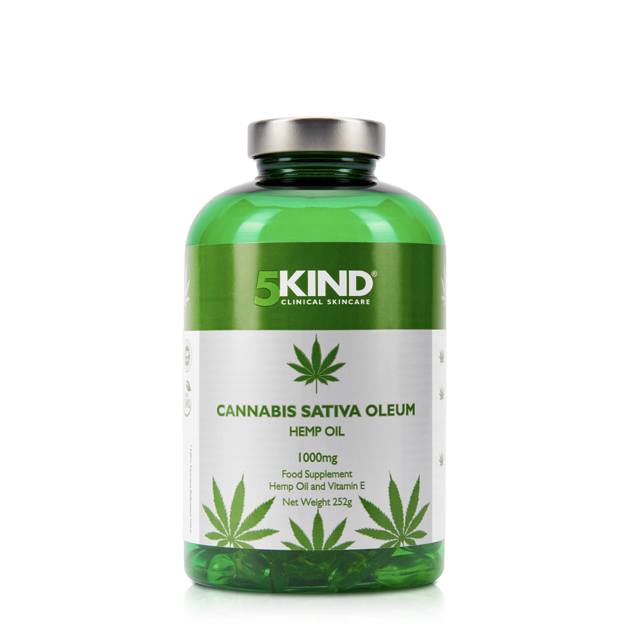 5Kind Cannabis Sativa Samenöl 1000mg Weichkapseln