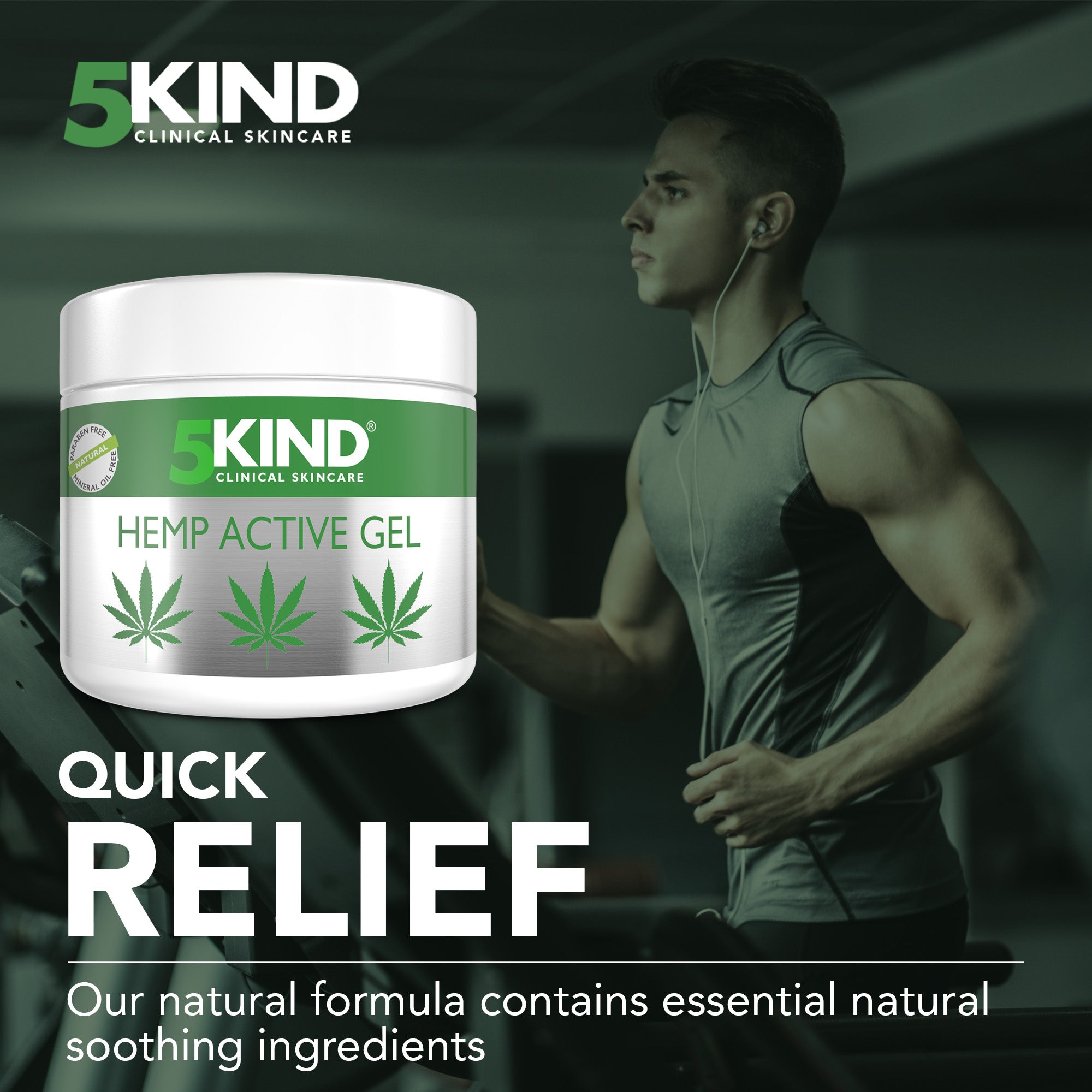 Natural Extracts Active Relief Gel til að róa fætur, hné, bak, axlir