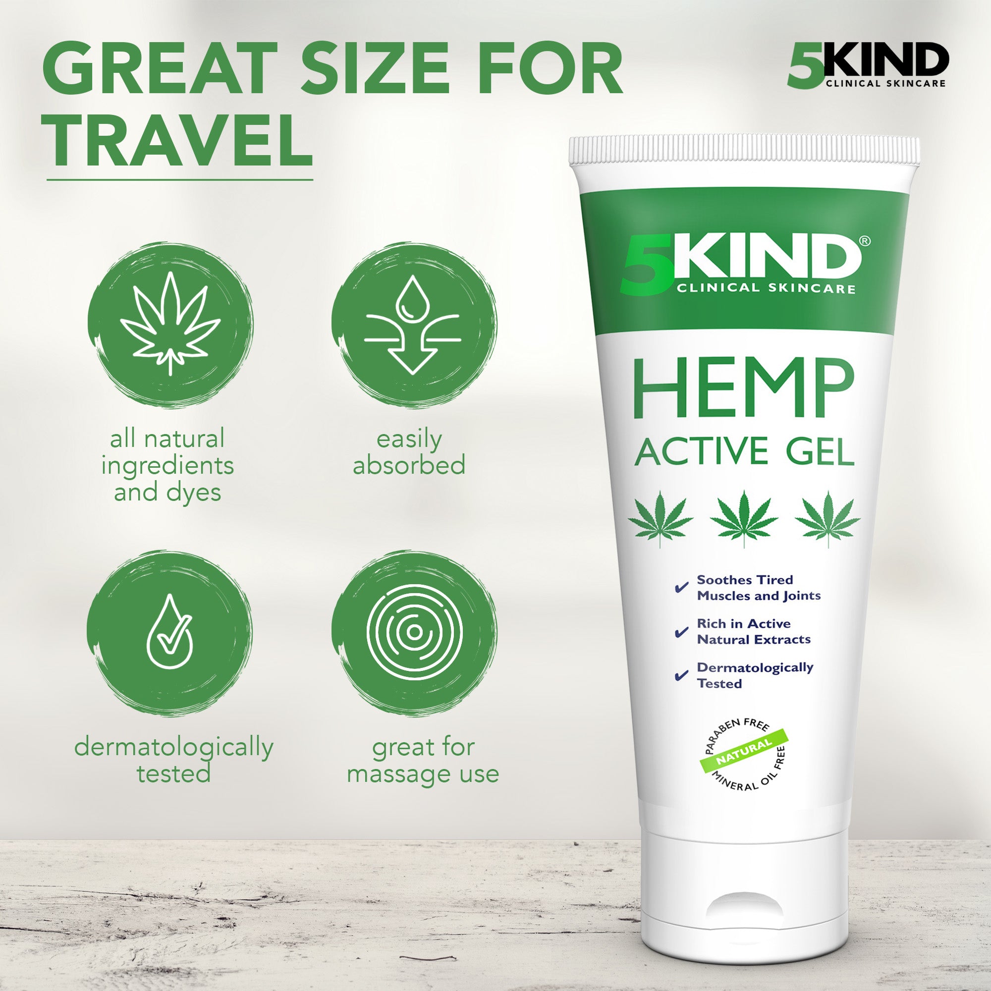 Natural Extracts Active Relief Gel til að róa fætur, hné, bak, axlir