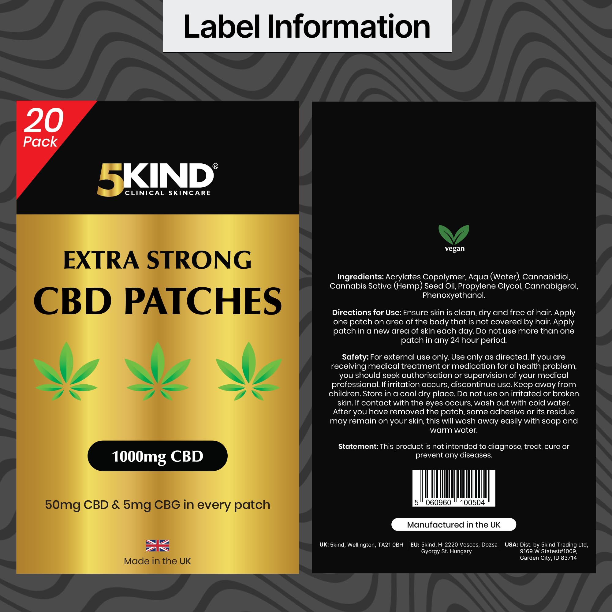 Extra Strong CBD Patches 1000mg