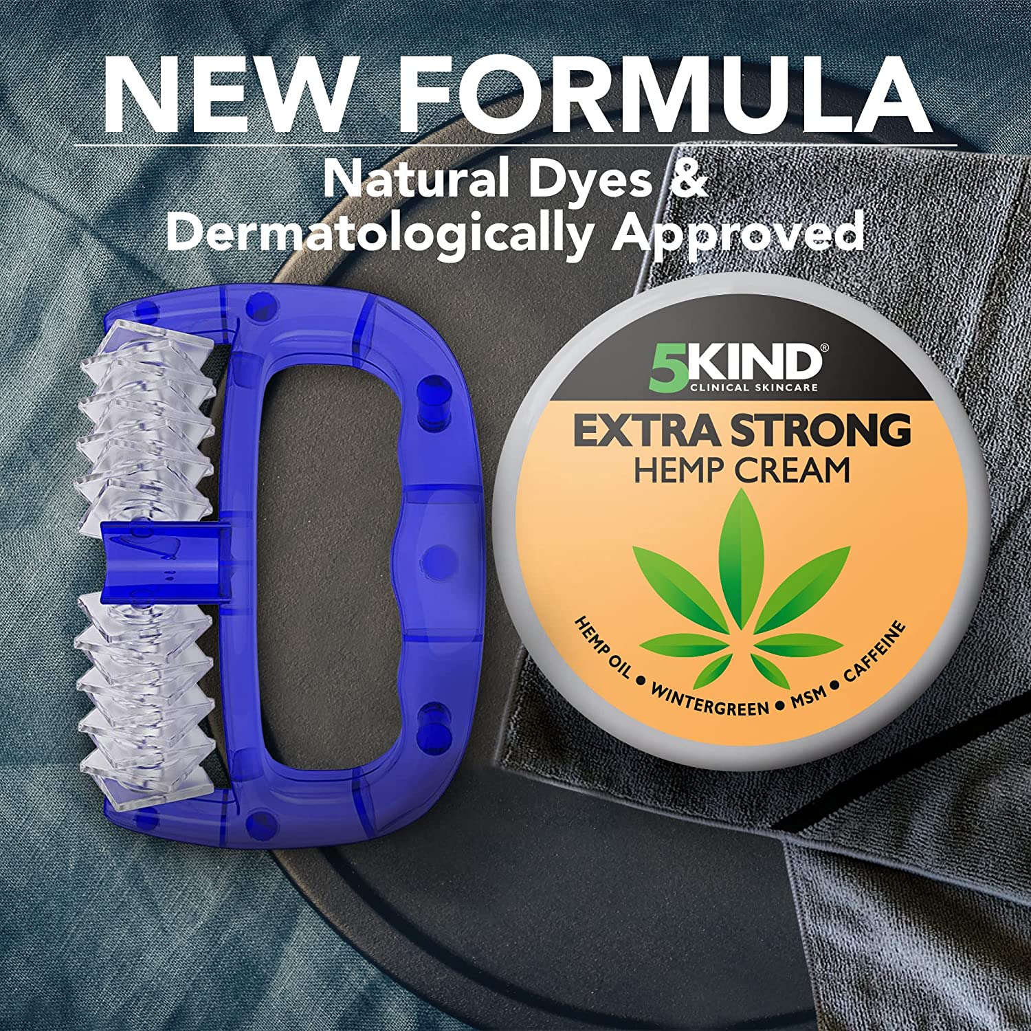 5Kind Extra Strong Hemp Cream 300ml + Hand Massager Set